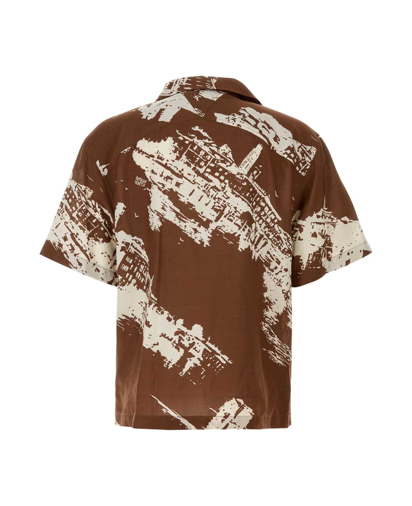 Bottega Veneta Printed Silk Blend Shirt - PECAN