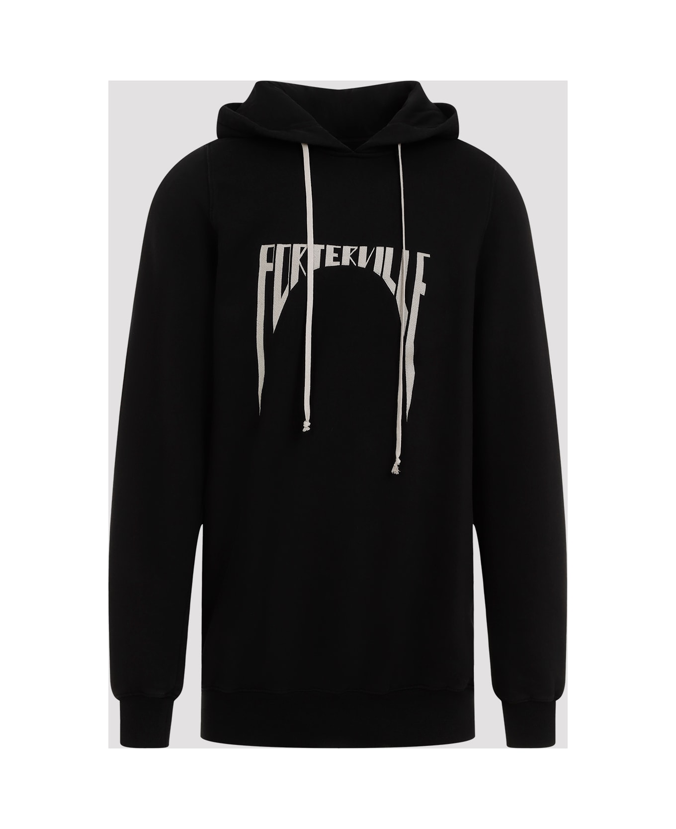 Rick Owens Cotton Hoodie - Black Pearl