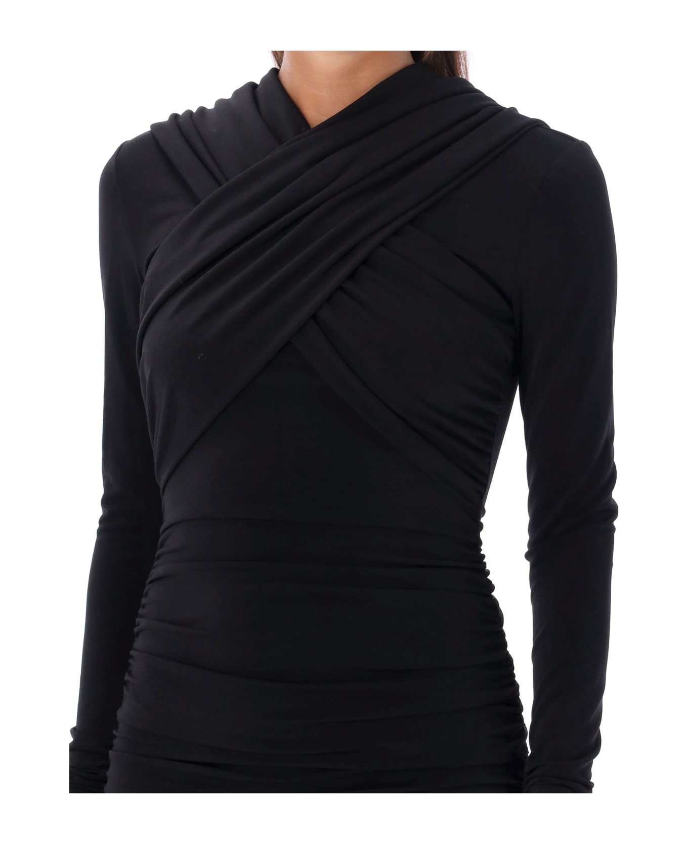 The Andamane Mini Hooded Dress - BLACK