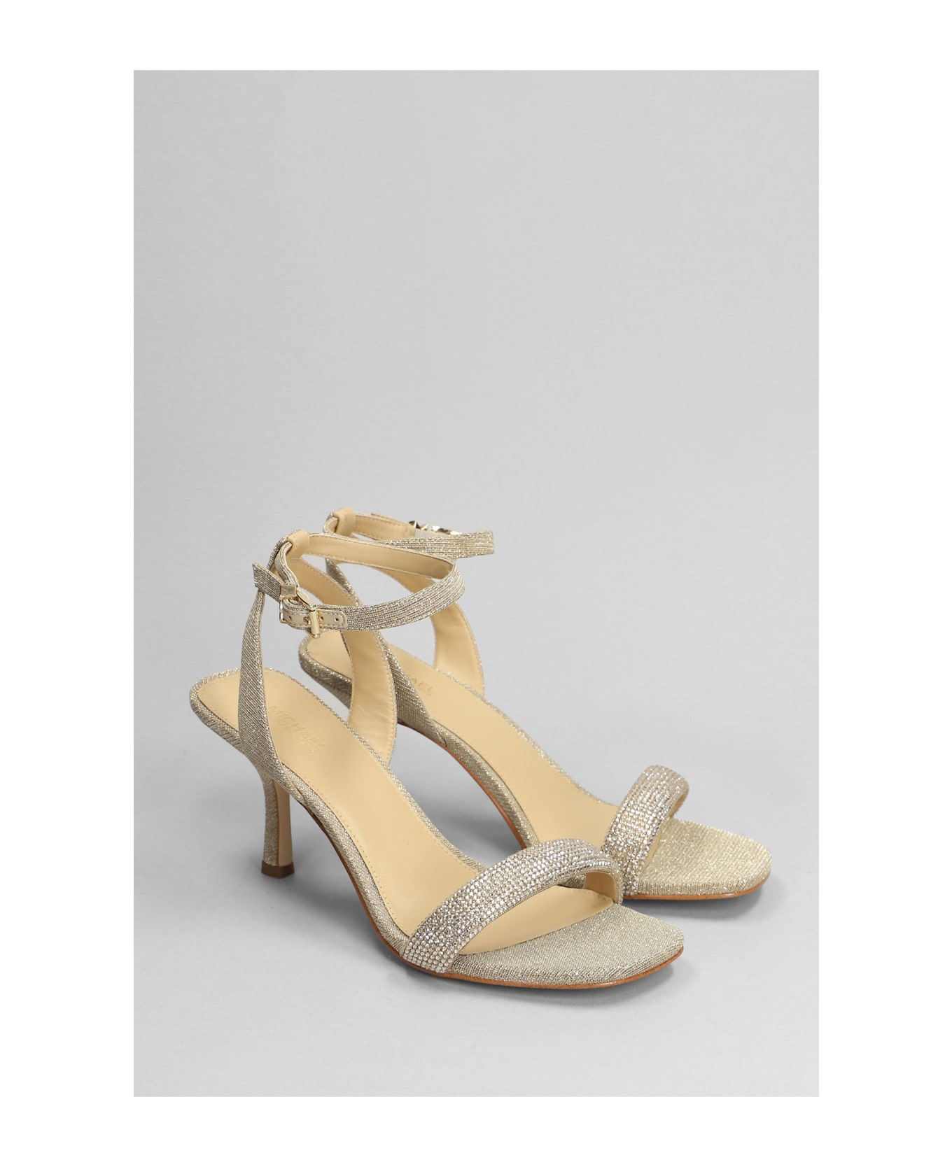 Michael Kors Carrie Sandals In Gold Glitter - gold サンダル
