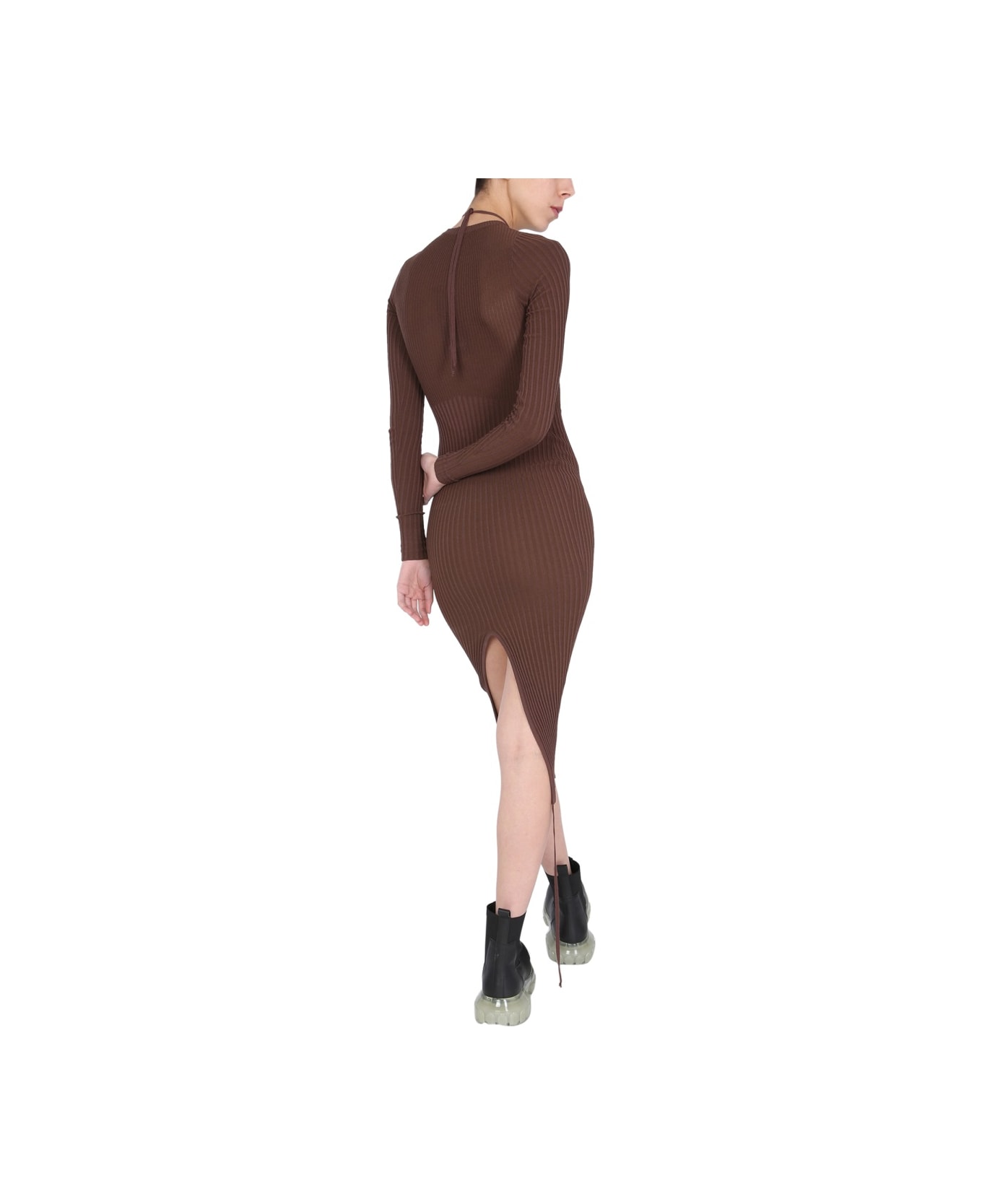 ANDREĀDAMO Dress With Cut Out Detail - BROWN