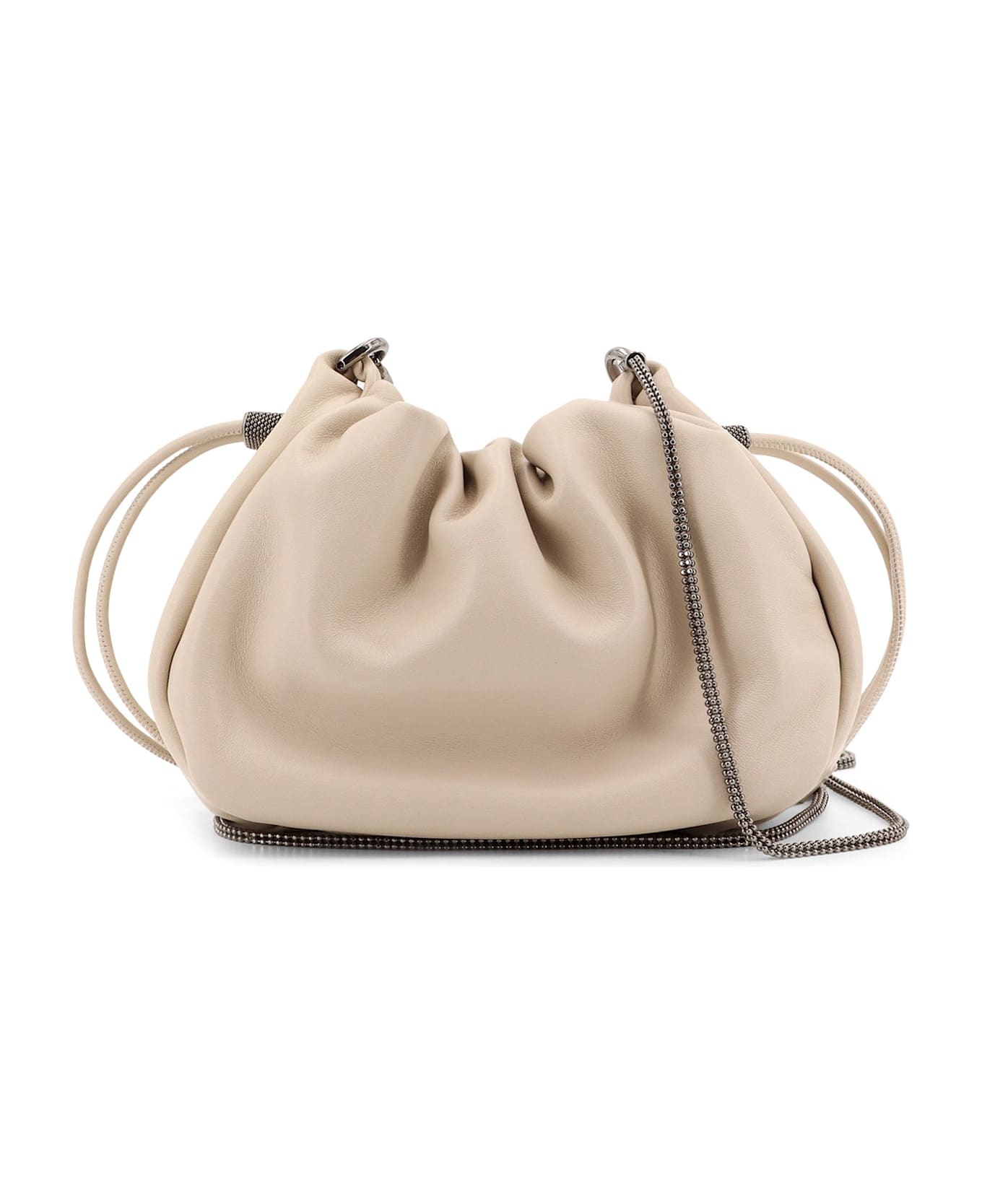 Brunello Cucinelli Bucket Mellow Shoulder Bag - White