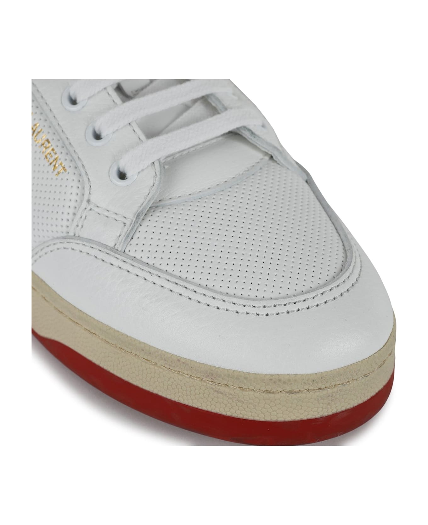 Saint Laurent Leather Sneakers - White