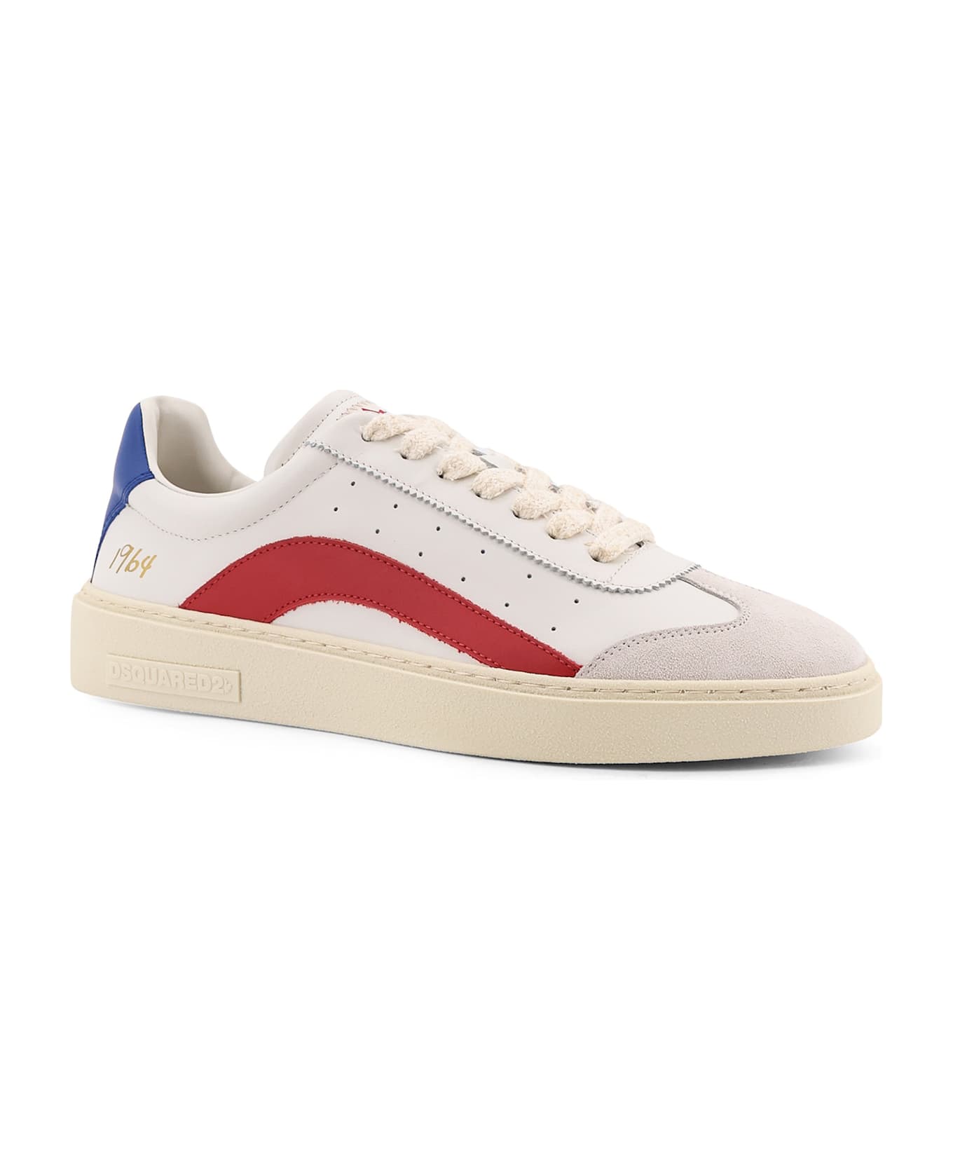 Dsquared2 Rider Leather Low-top Sneakers - Panna rosso blu