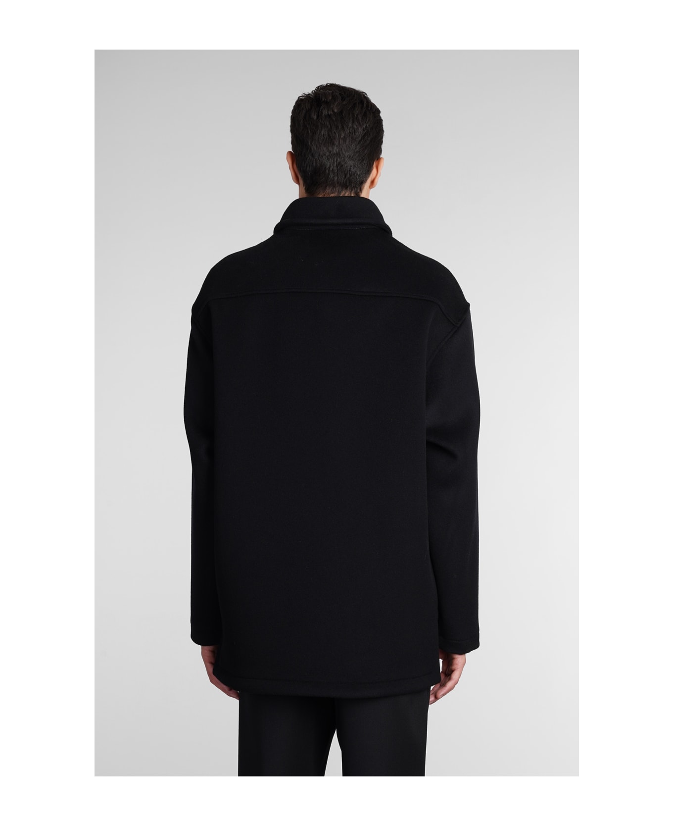 Emporio Armani Casual Jacket In Black Wool - black