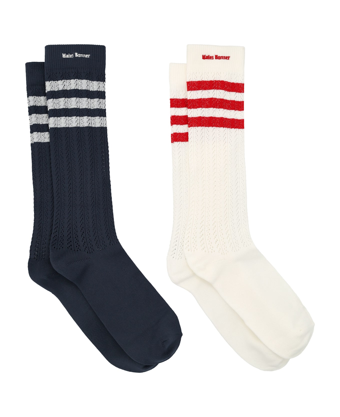 Adidas Originals Adidas X Wales Bonner Crochet Hi Socks - CHALK WHITE/NIGHT NAVY