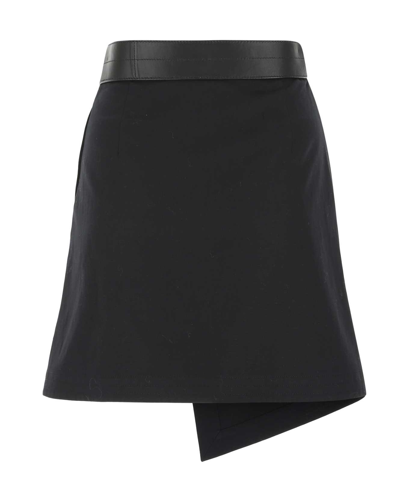 Loewe Black Cotton Blend Mini Skirt - BLACK