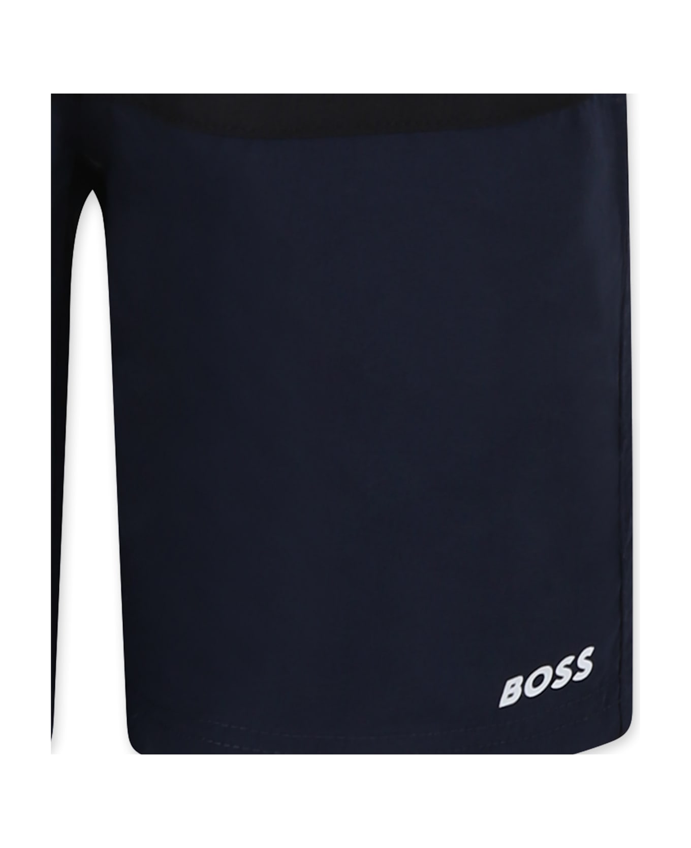 Hugo Boss Blue Swim Shorts For Boy With Logo - Blue