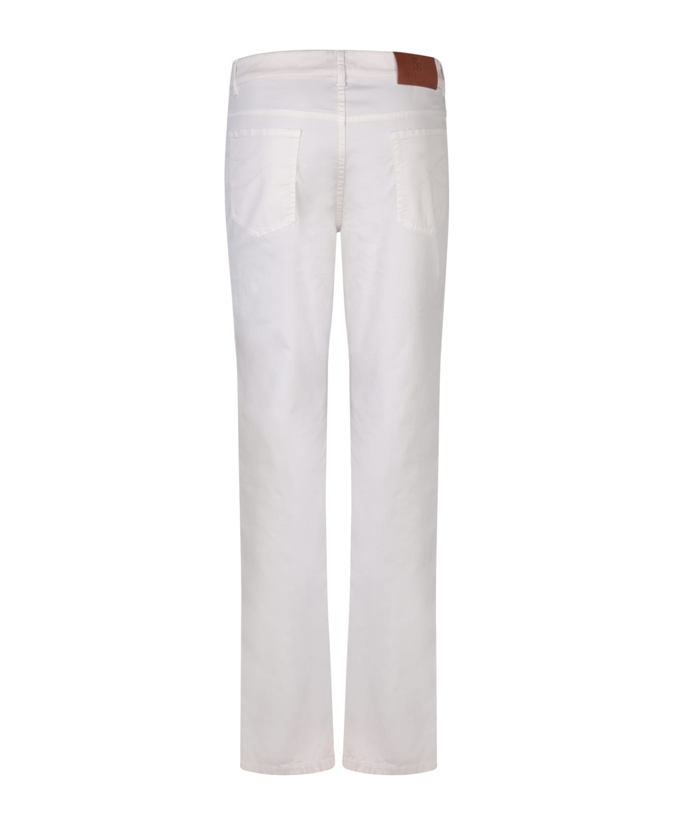 Brunello Cucinelli Mid-rise Straight Leg Trousers - White ボトムス