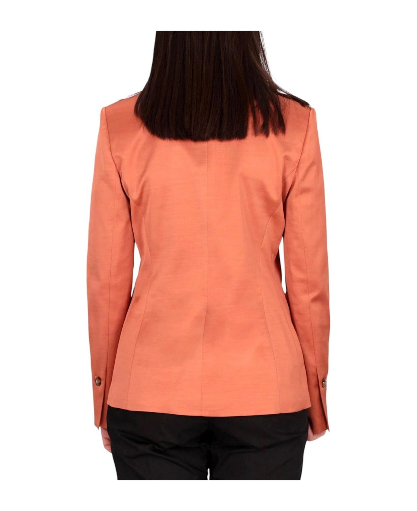 Pinko Long-sleeved Double Breasted Jacket - Burnt