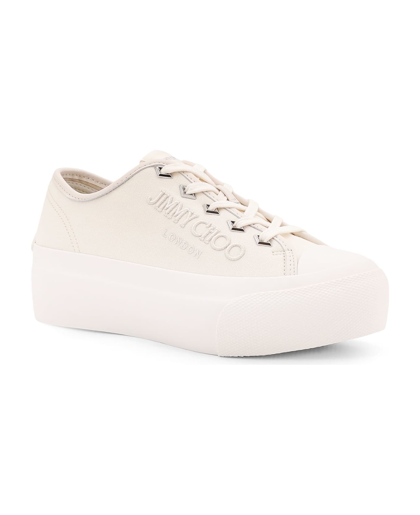 Jimmy Choo Palma Maxi Low-top Canvas Sneakers With Plateau