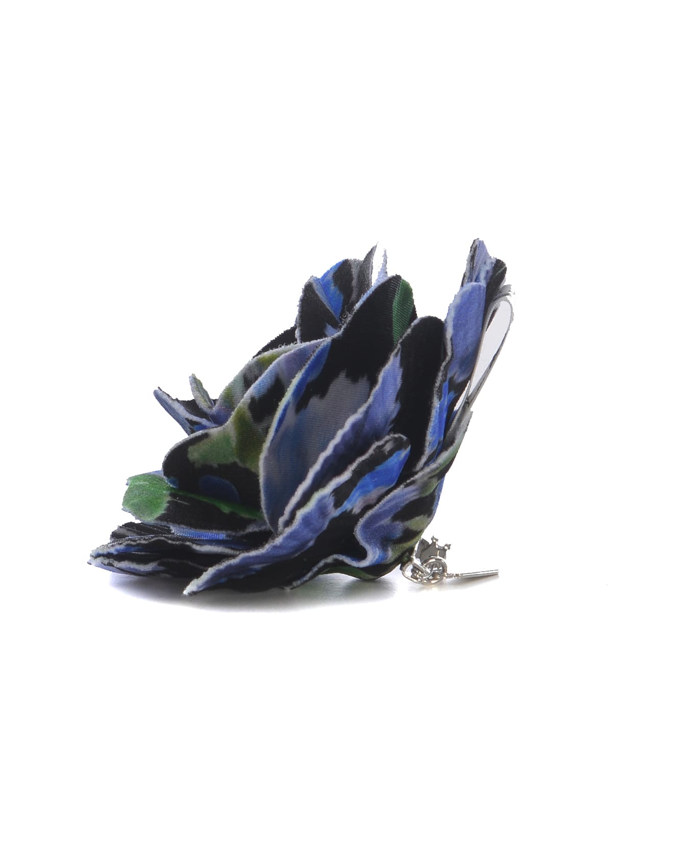 Philosophy di Lorenzo Serafini Flower Brooch In Black Blue Fabric - Multicolor