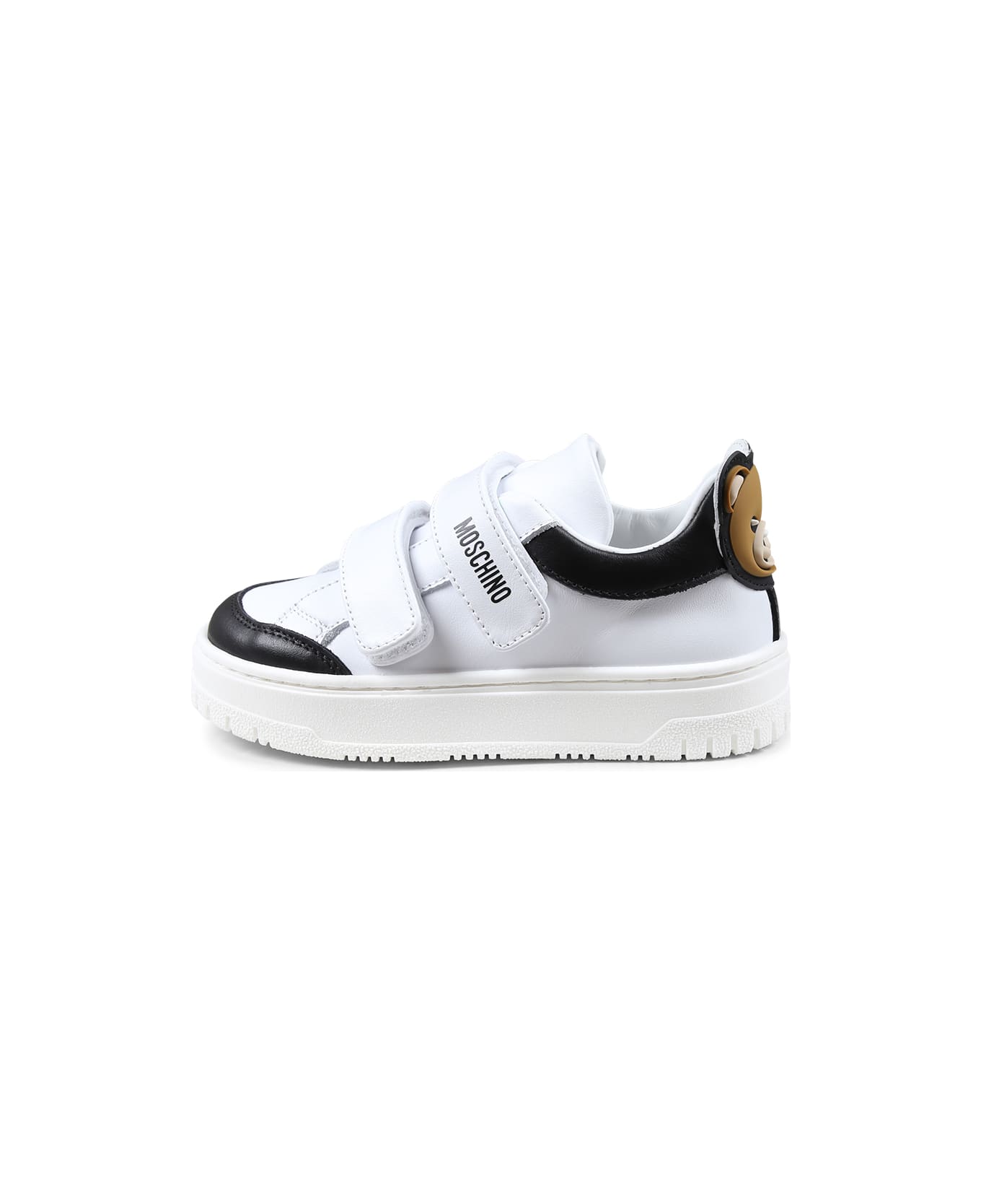 Moschino White Sneakers For Babykids And Kids - White