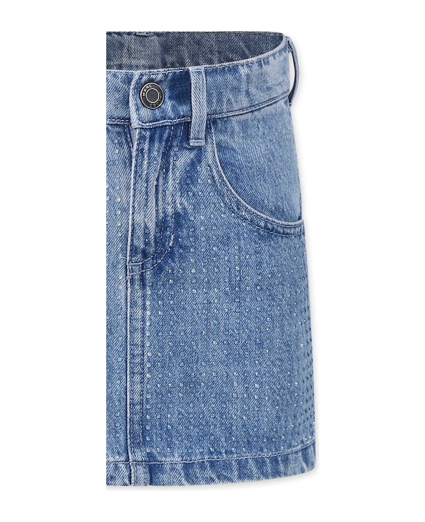 Marc Jacobs Denim Skirt For Girl With Rhinestones - Denim
