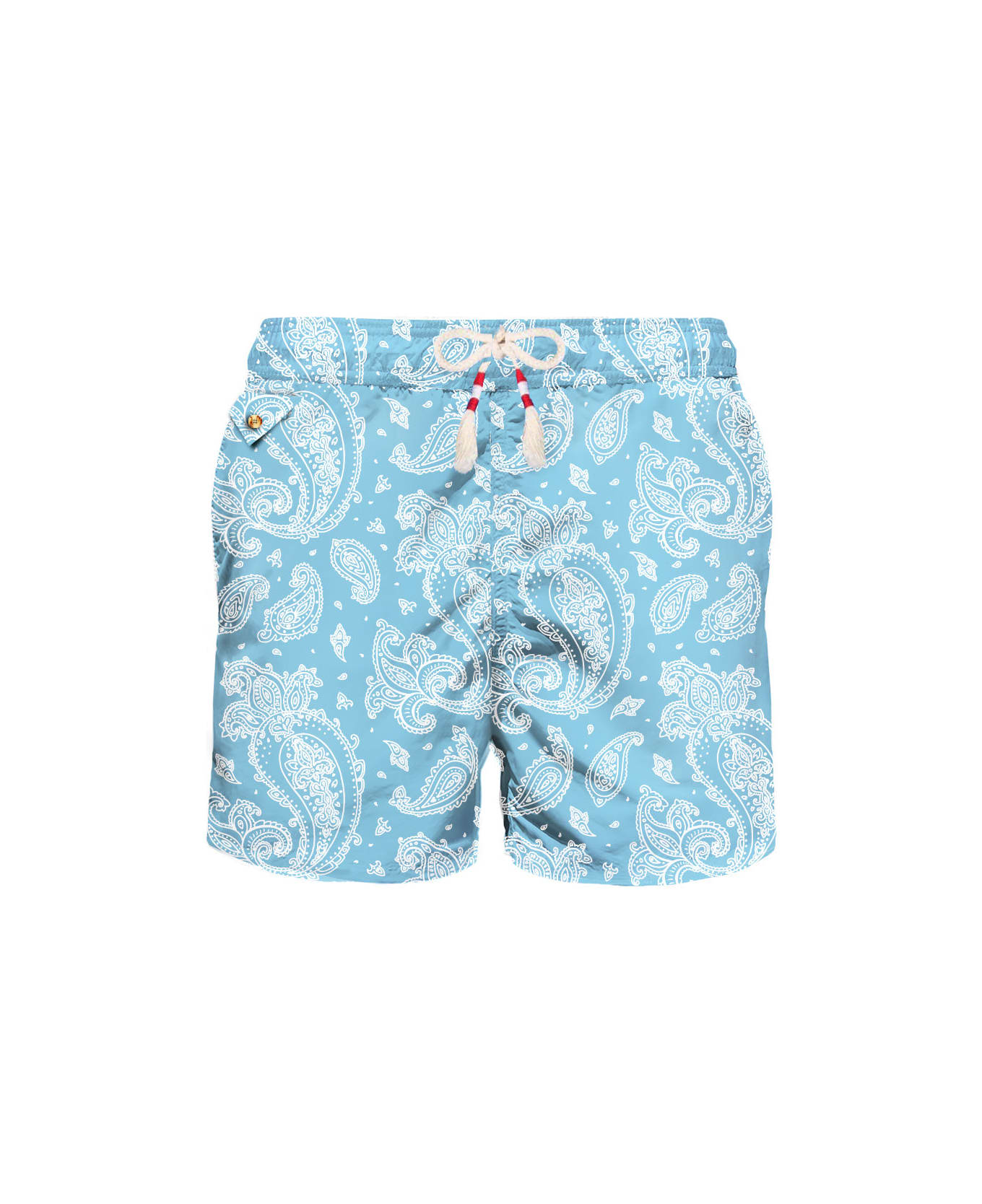 MC2 Saint Barth Man Light Fabric Swim Shorts With Paisley Print