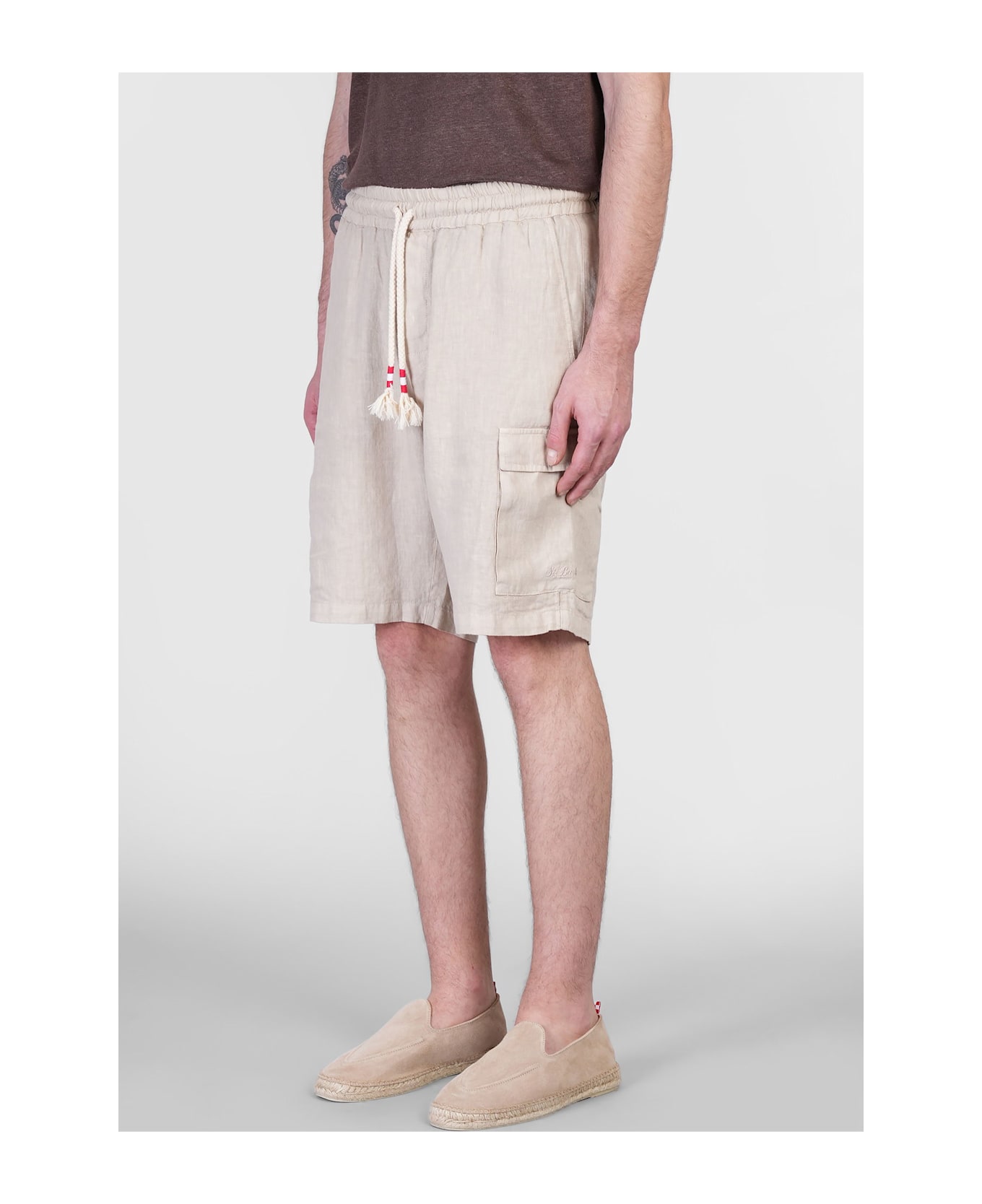 MC2 Saint Barth Marseille Shorts In Beige Linen - beige