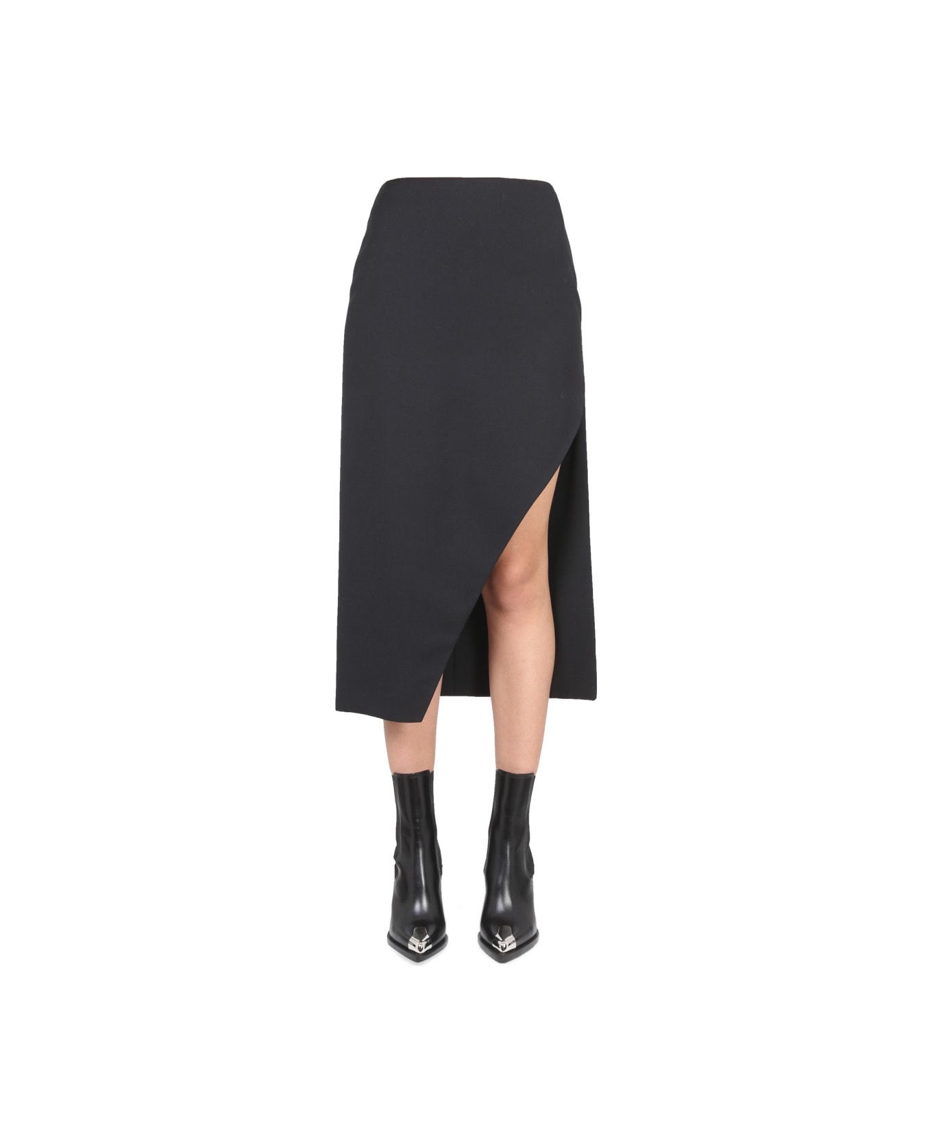 Alexander McQueen Wool And Mohair Skirt - BLACK