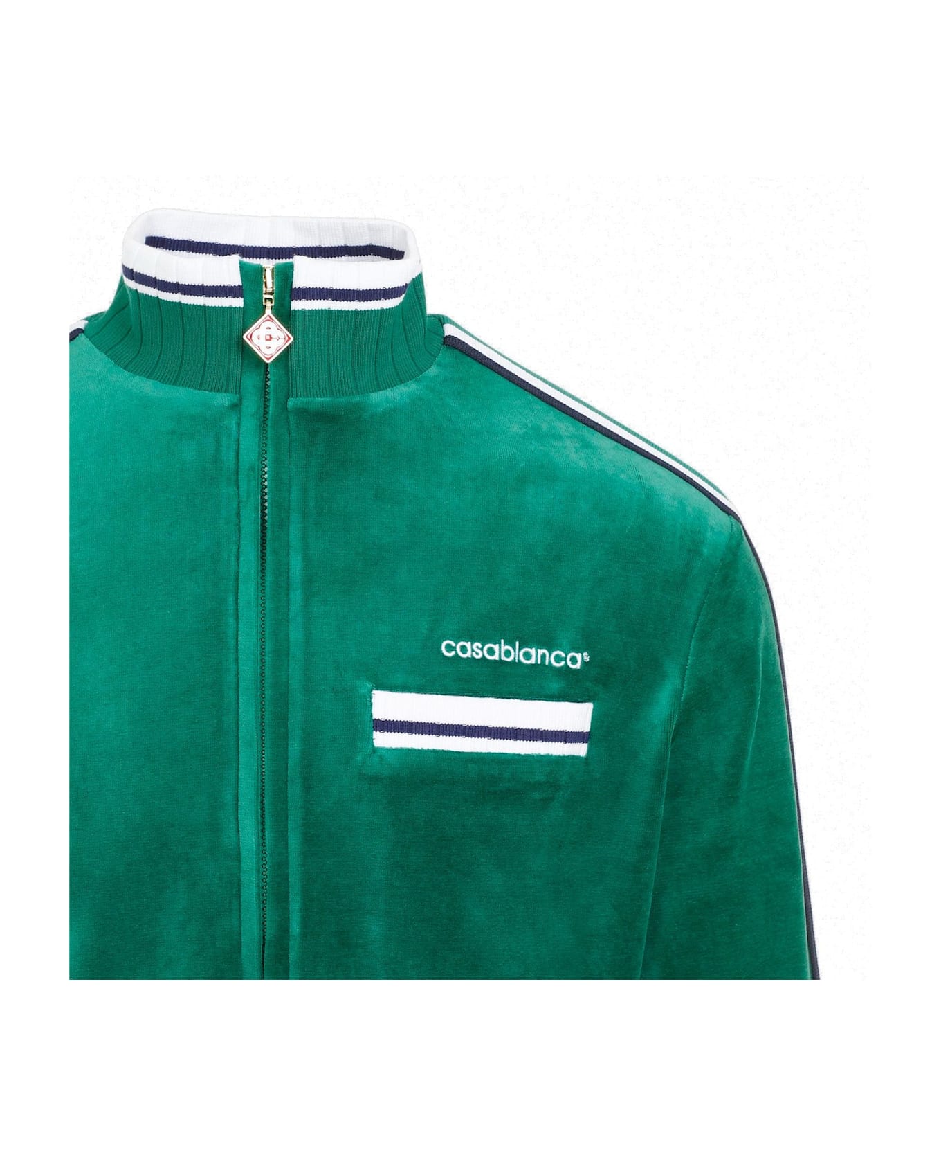 Casablanca Logo Embroidered Velvet Track Jacket - Non definito