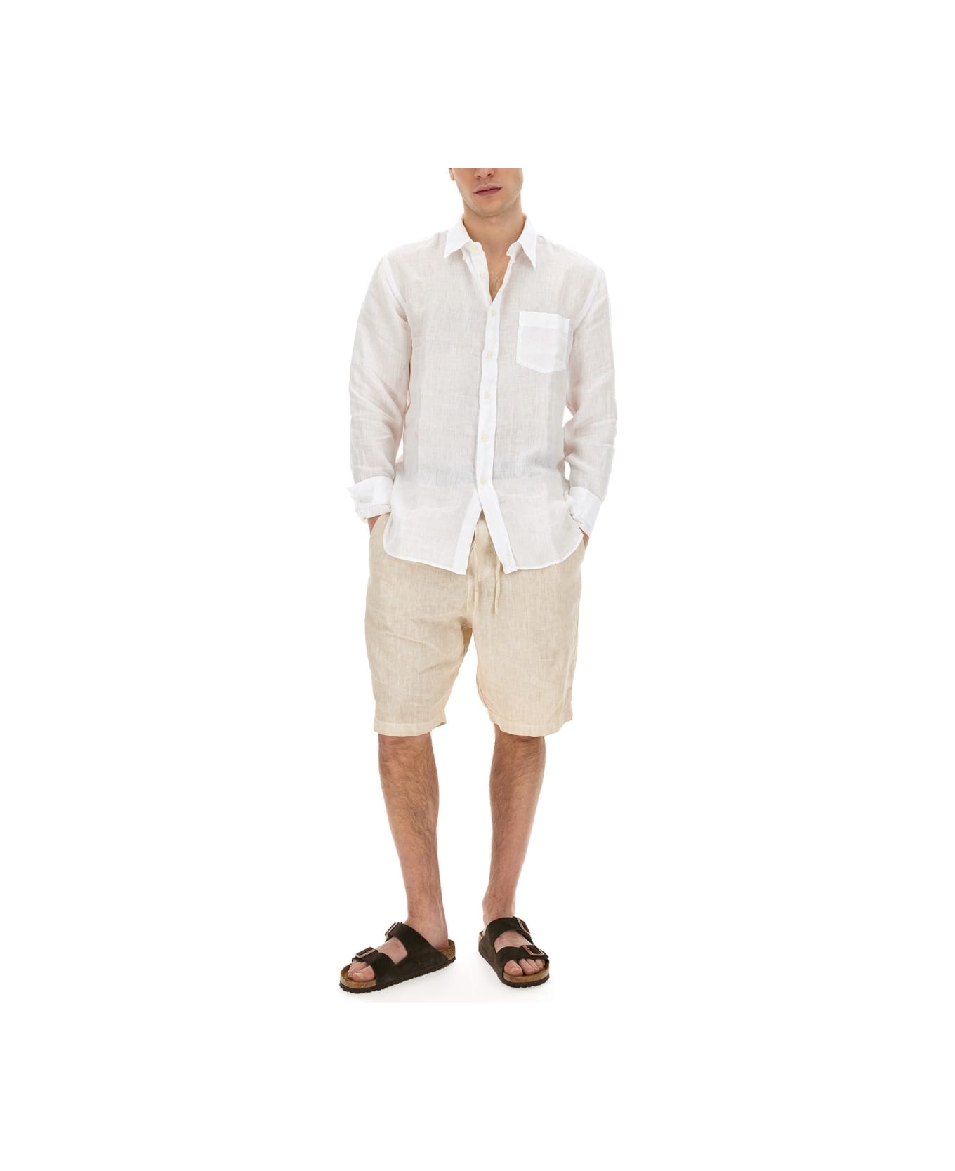 120% Lino Regular Fit Shirt - WHITE