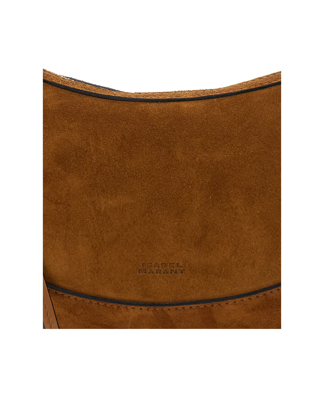 Isabel Marant 'oskan Moon' Brown Crossbody Bag With Front Logo Print In Suede Woman - BROWN