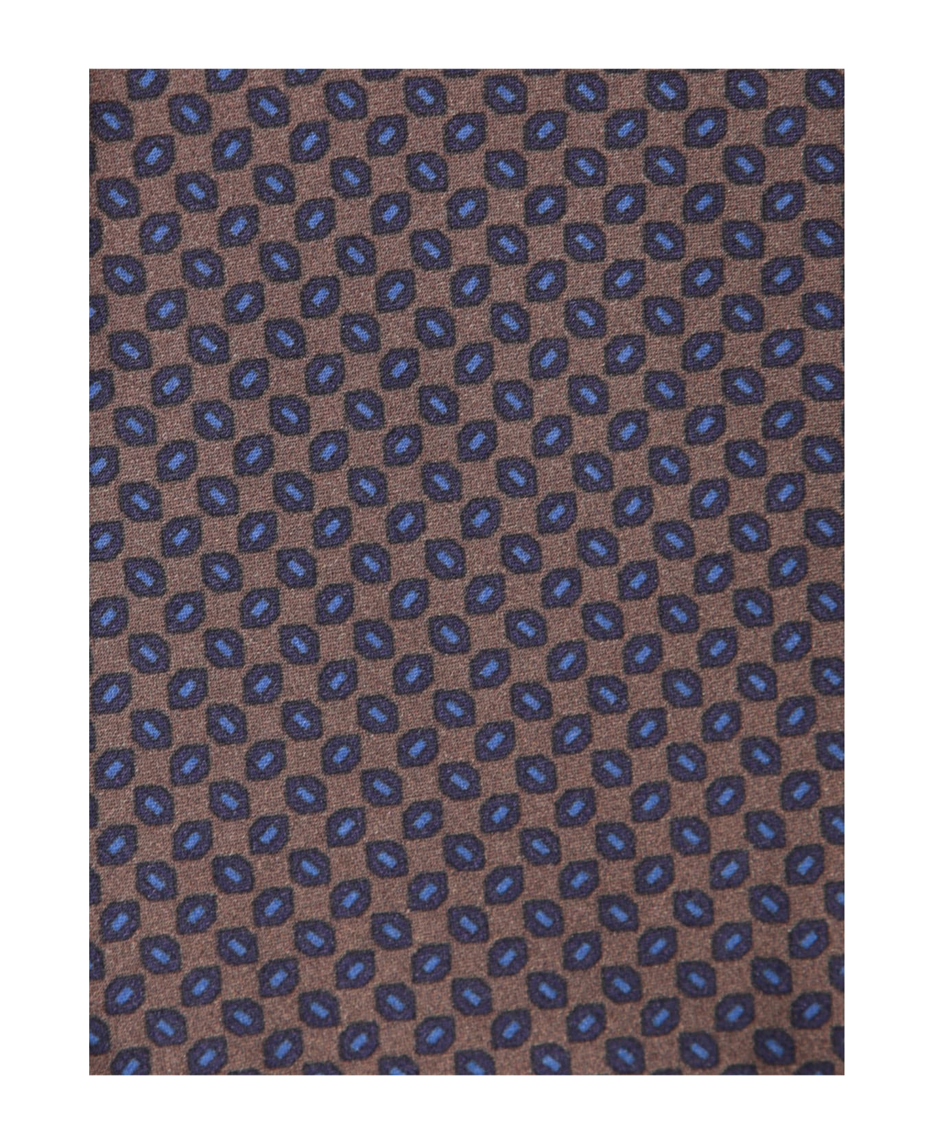 Canali Brown And Blue Tie 8cm - Blue