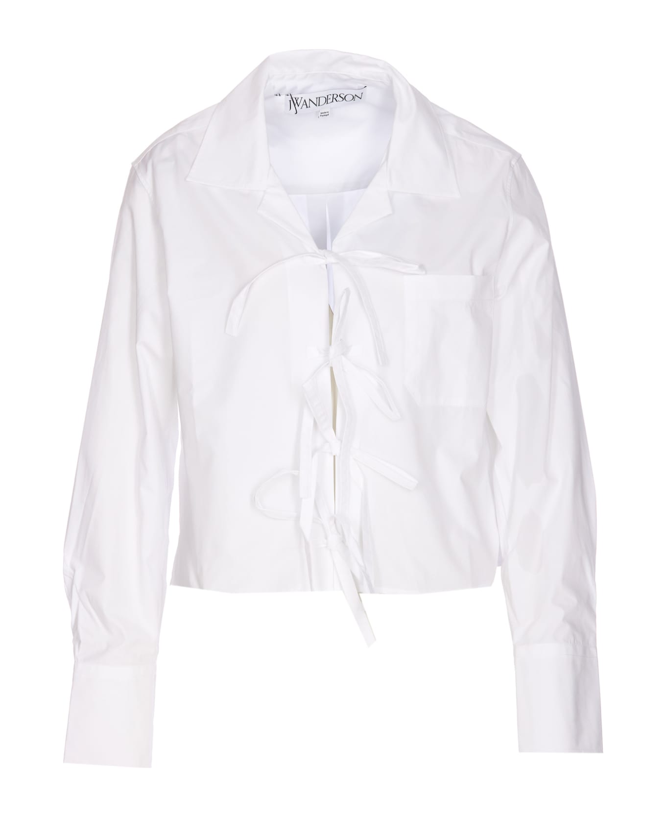 J.W. Anderson Bow Tie Cropped Shirt - White