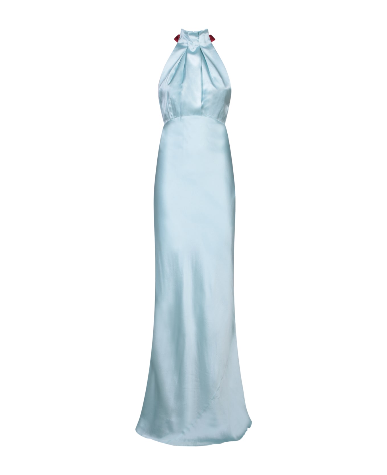 Saloni Light Blue Halter Long Dress - Blue