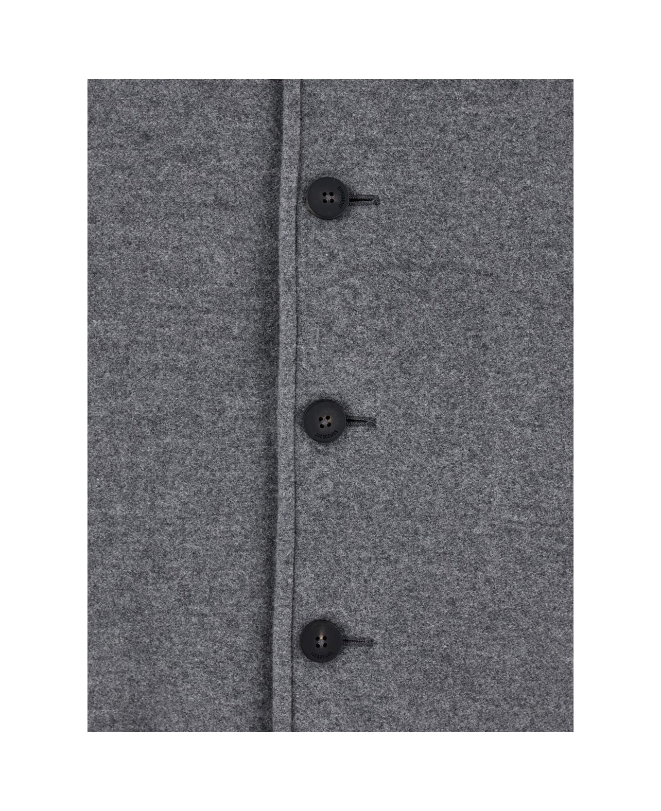 Jacquemus Grey Jacket With Classic Collar And Dropped Shoulders In Wool Man - Grey