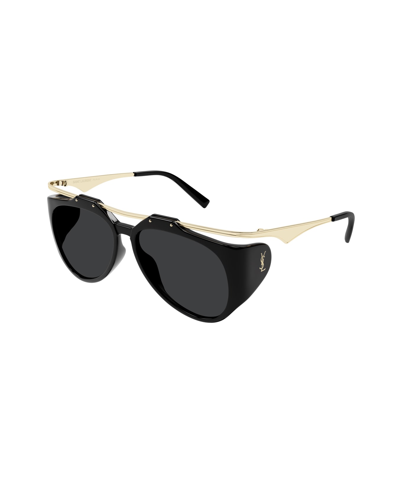 Saint Laurent Eyewear Saint Laurent Sl M137/f Amelia Linea Monogram 001 Black Gold Black Sunglasses - Nero