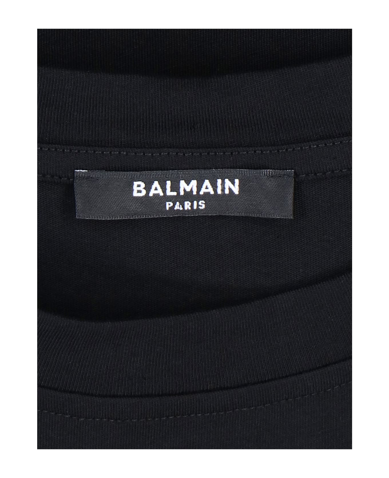Balmain Logo Crop T-shirt - Black  