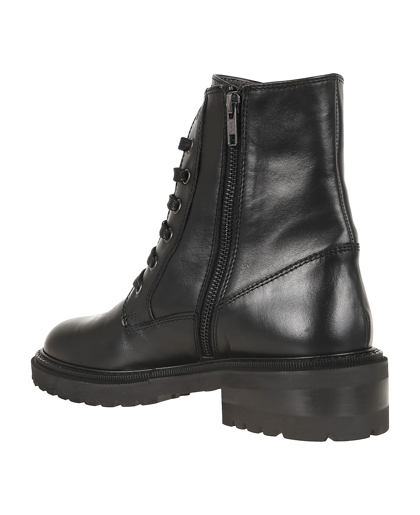 Via Roma 15 Anfibio Pattone Borchie - Ne Nero