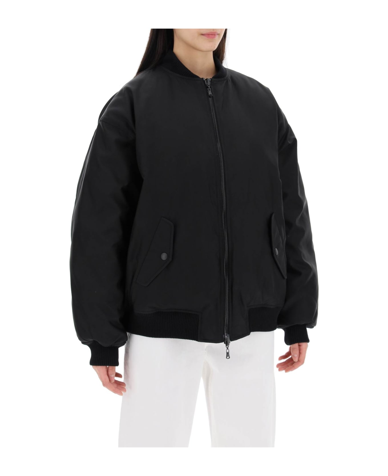 WARDROBE.NYC Reversible Bomber Jacket - BLACK (Black)