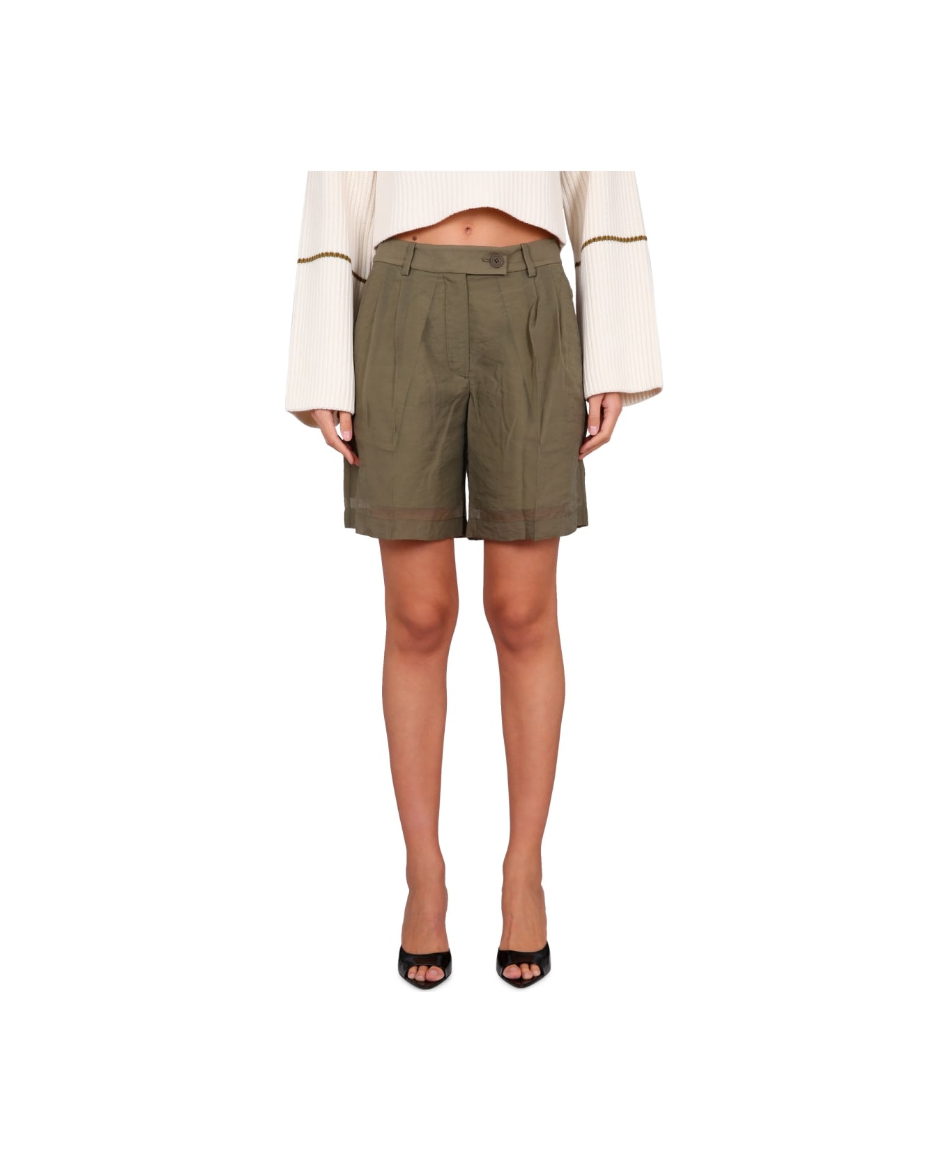 Helmut Lang Short Transparent - MILITARY GREEN