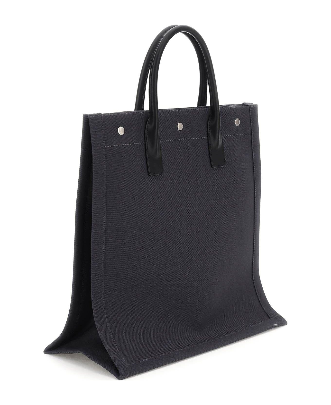 Saint Laurent Rive Gauche N/s Canvas Tote Bag - White