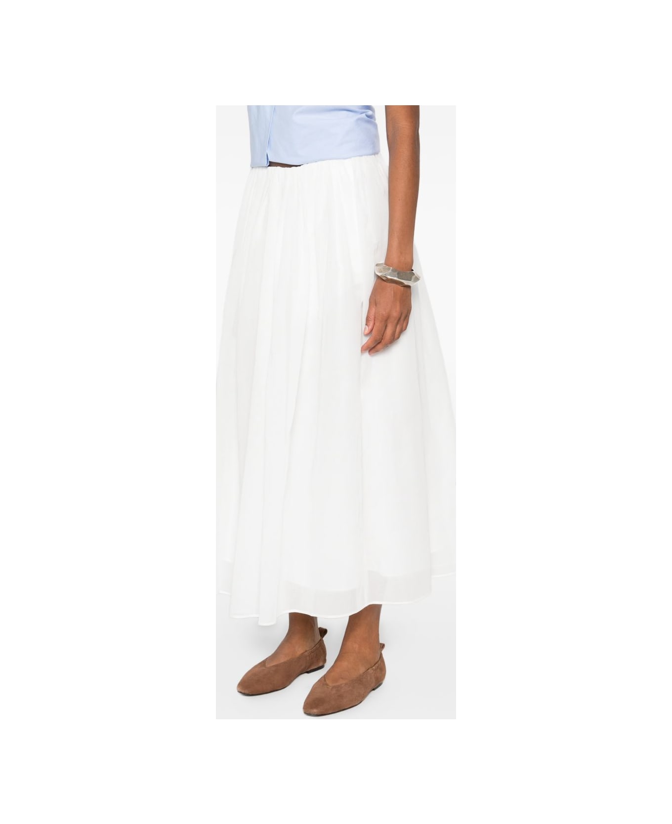 Brunello Cucinelli Cotton Long Skirt - White
