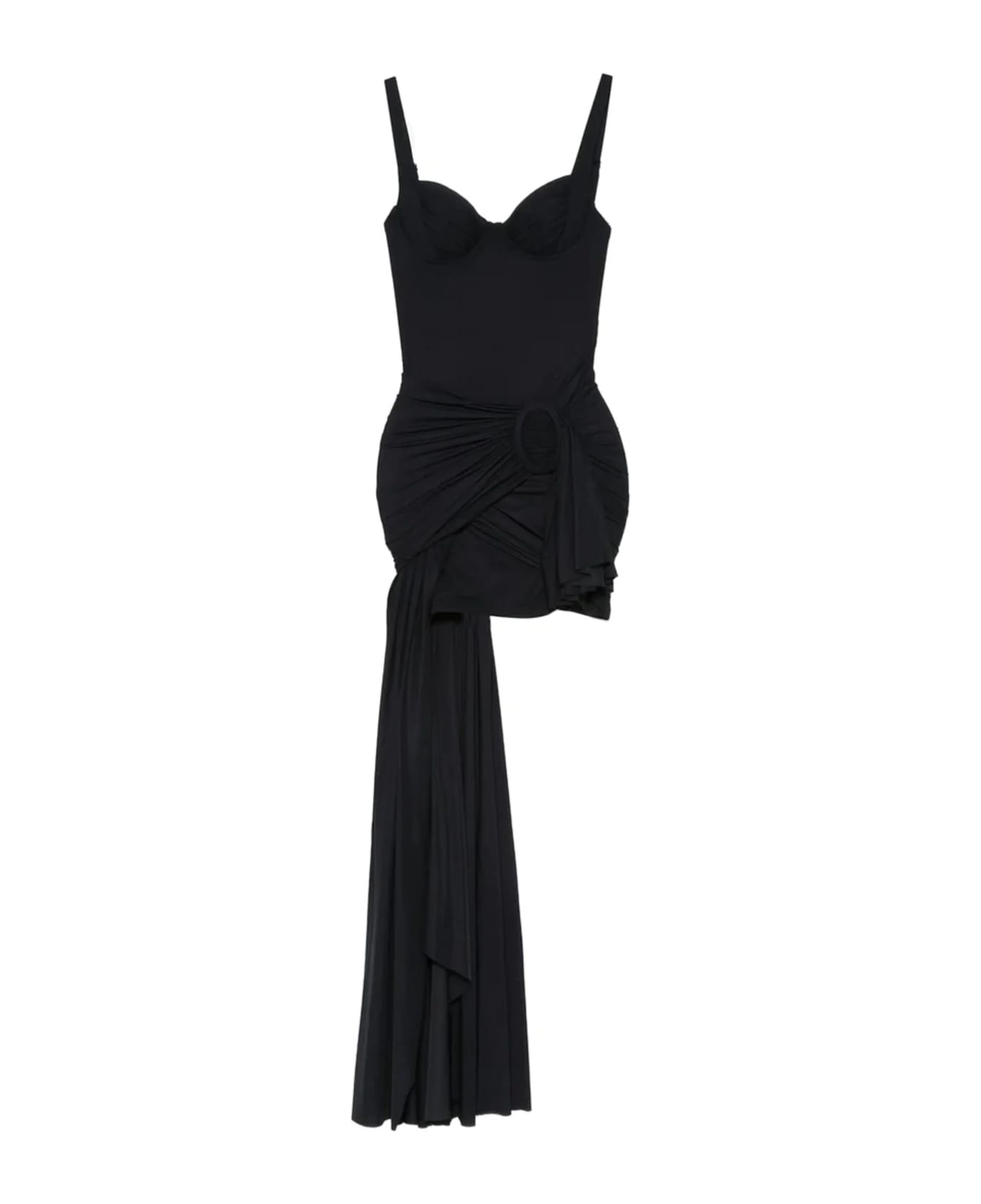 Balenciaga Ruched Midi Dress - Black