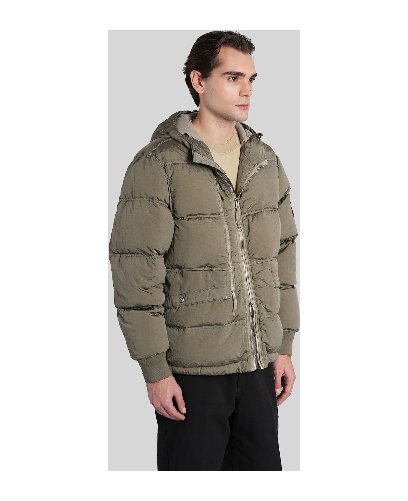 Stone Island Puffer In Green Polyamide - green