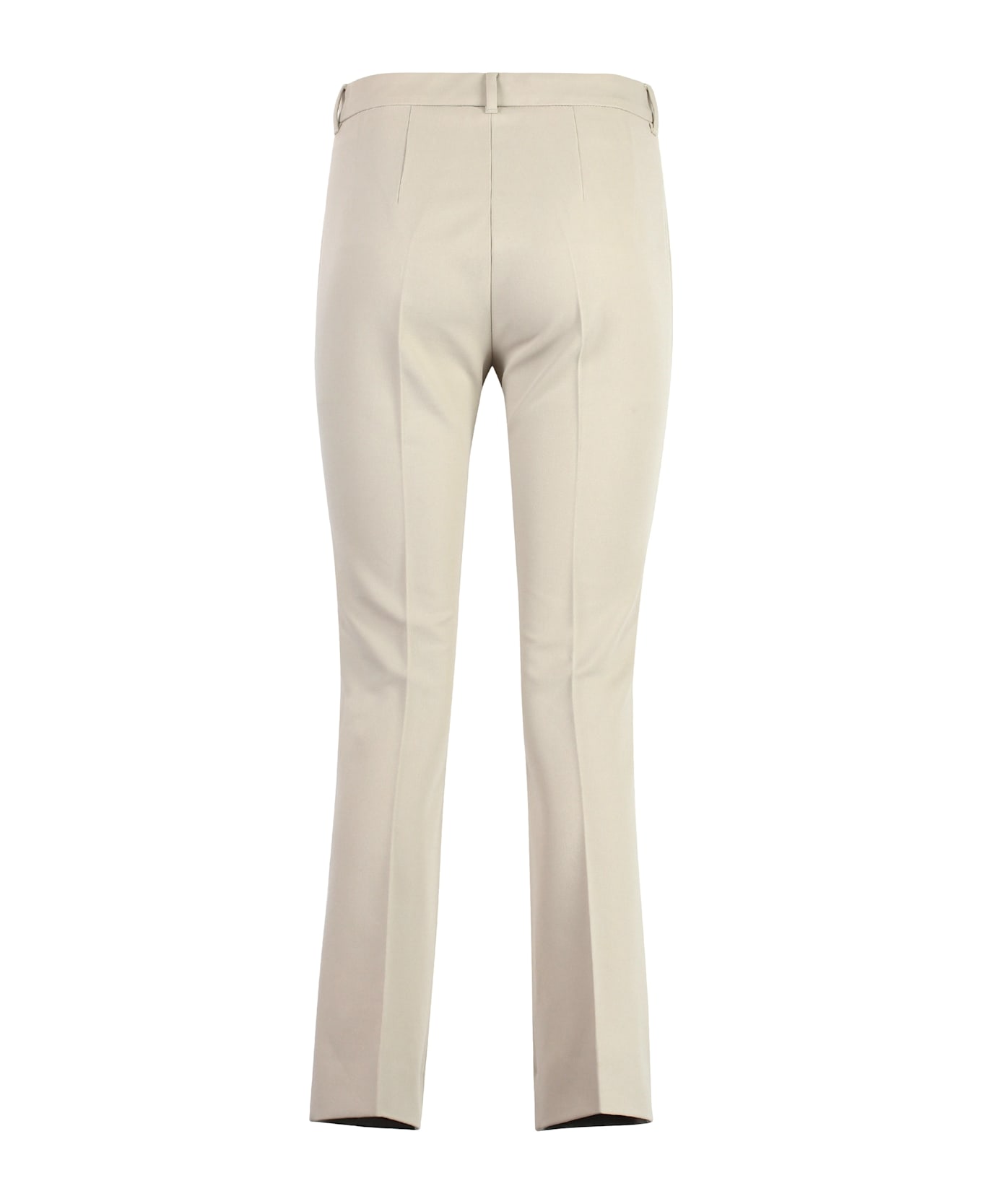 
S Max Mara Stretch Viscose Trousers With Flared Hem - Beige