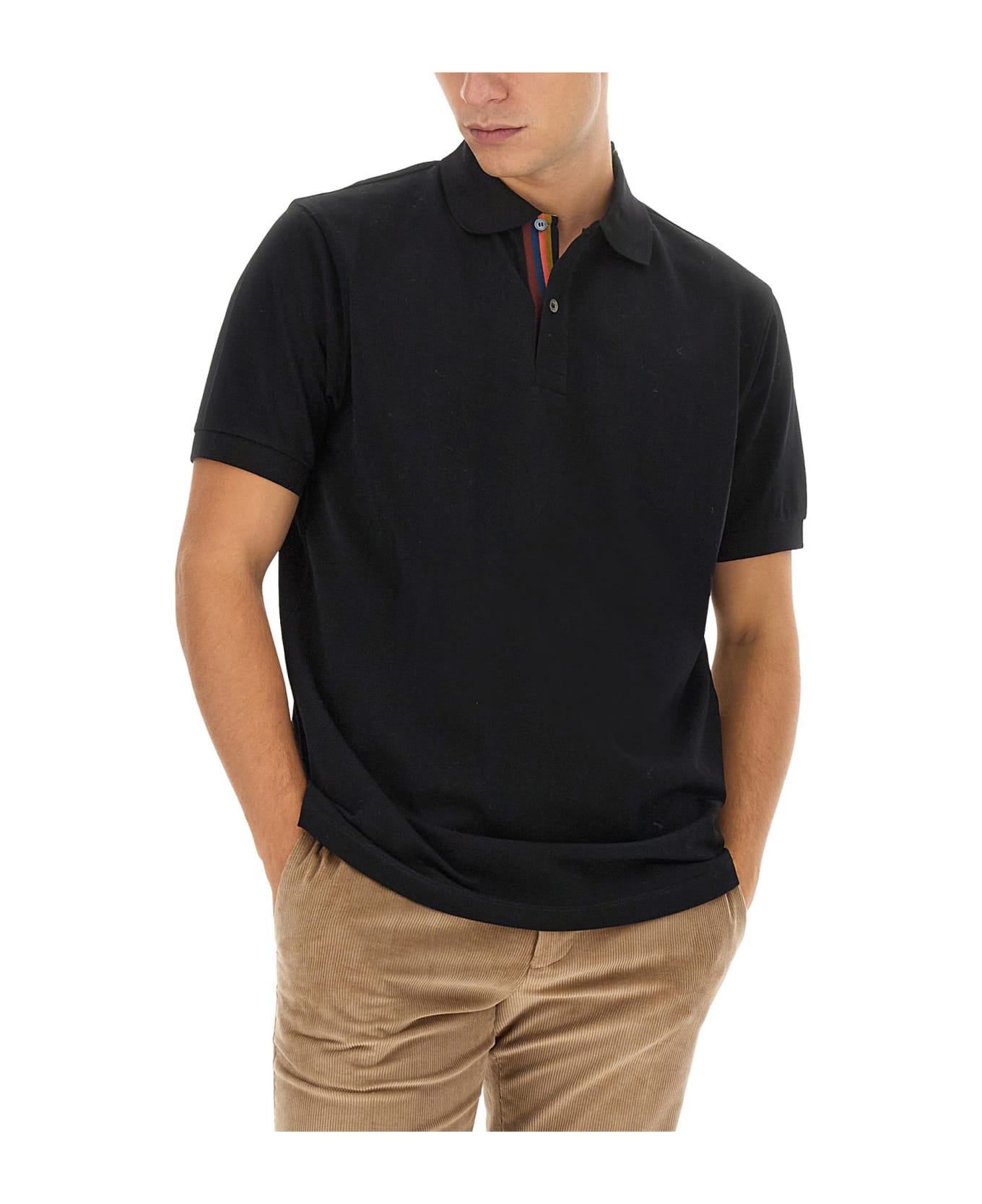 Paul Smith Regular Fit Polo Shirt - BLACK ポロシャツ