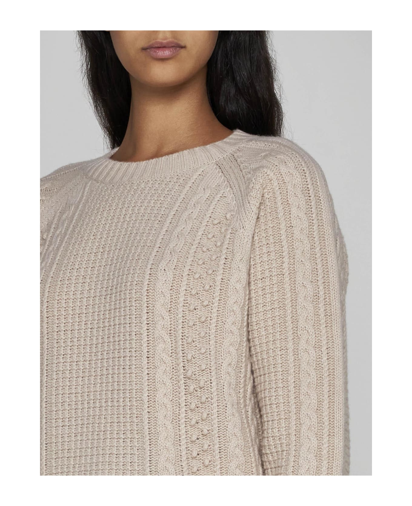 Weekend Max Mara Elid Virgin Wool Sweater - White