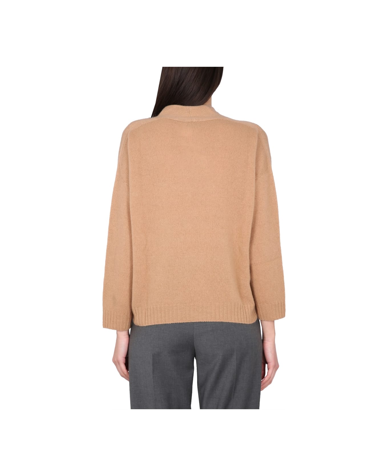 Alysi V-neck Sweater - BEIGE