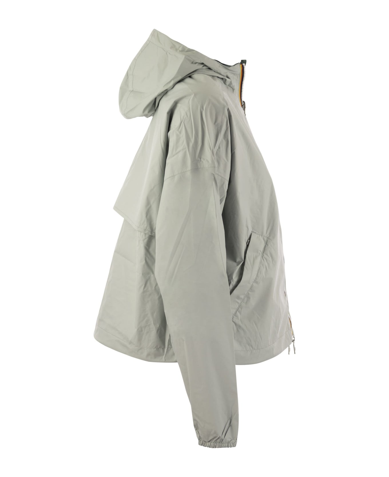 K-Way Laurette Plus - Reversible Hooded Jacket - Grey S Green P
