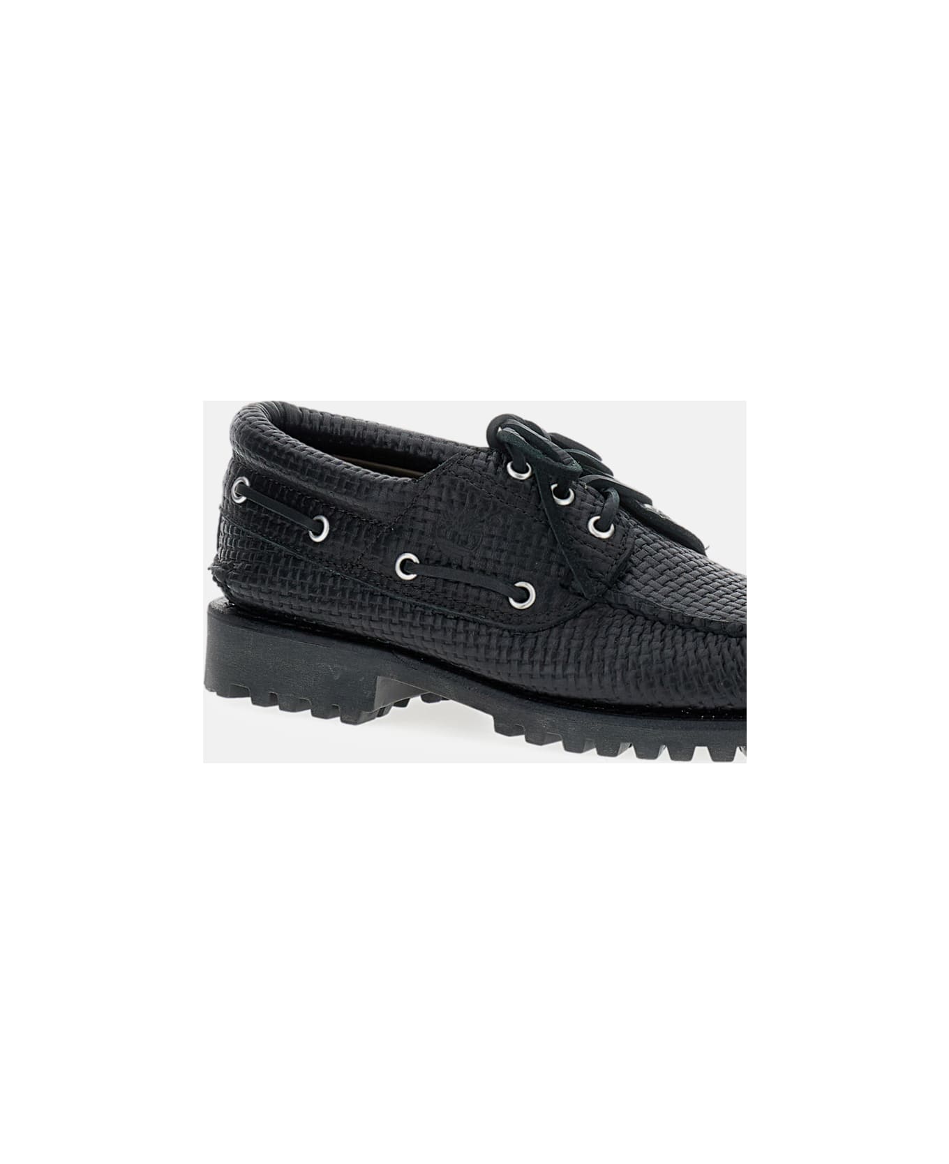 Timberland Black F-grain Boat Shoe - Black