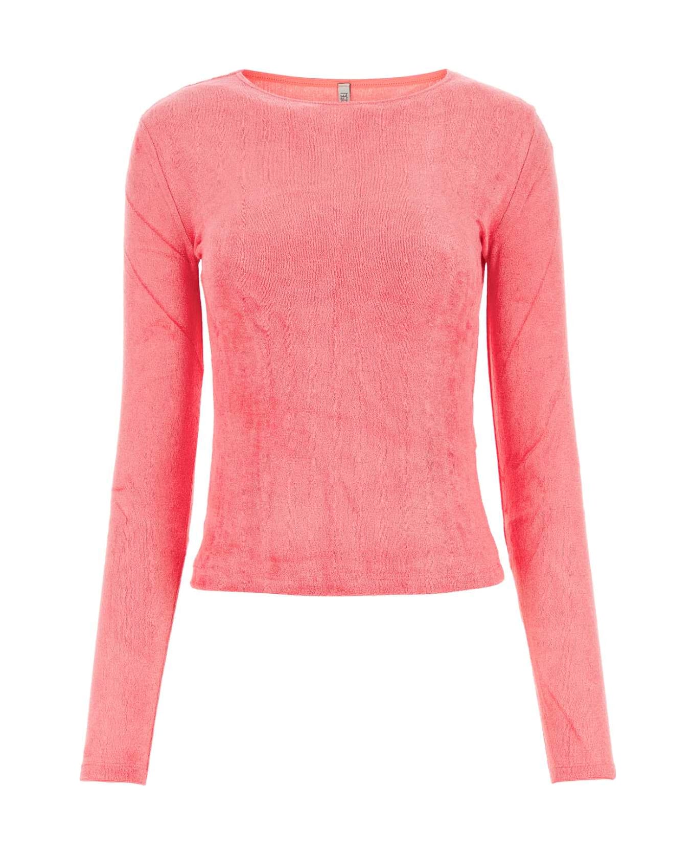 Baserange Pink Terry Fabric T-shirt - ZUIPINK