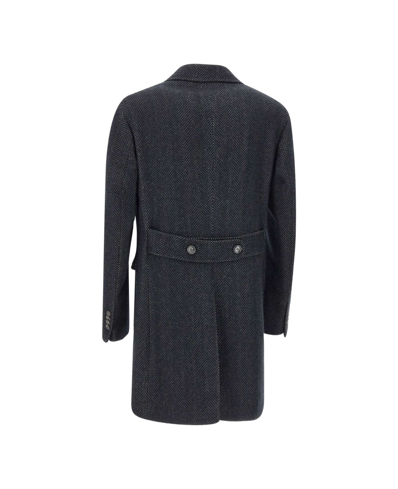 Barba Napoli Barba Coat With Peak Lapels - Blue