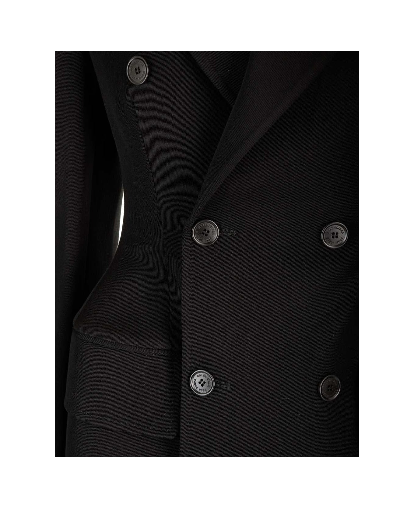 Balenciaga Hourglass Double-breasted Jacket - BLACK コート