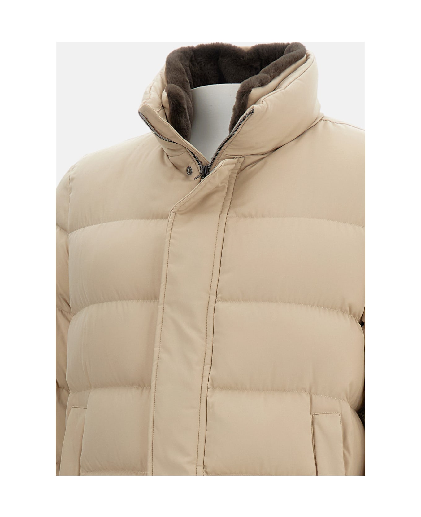 Herno Bomber In Arendelle E Faux Fur - Beige