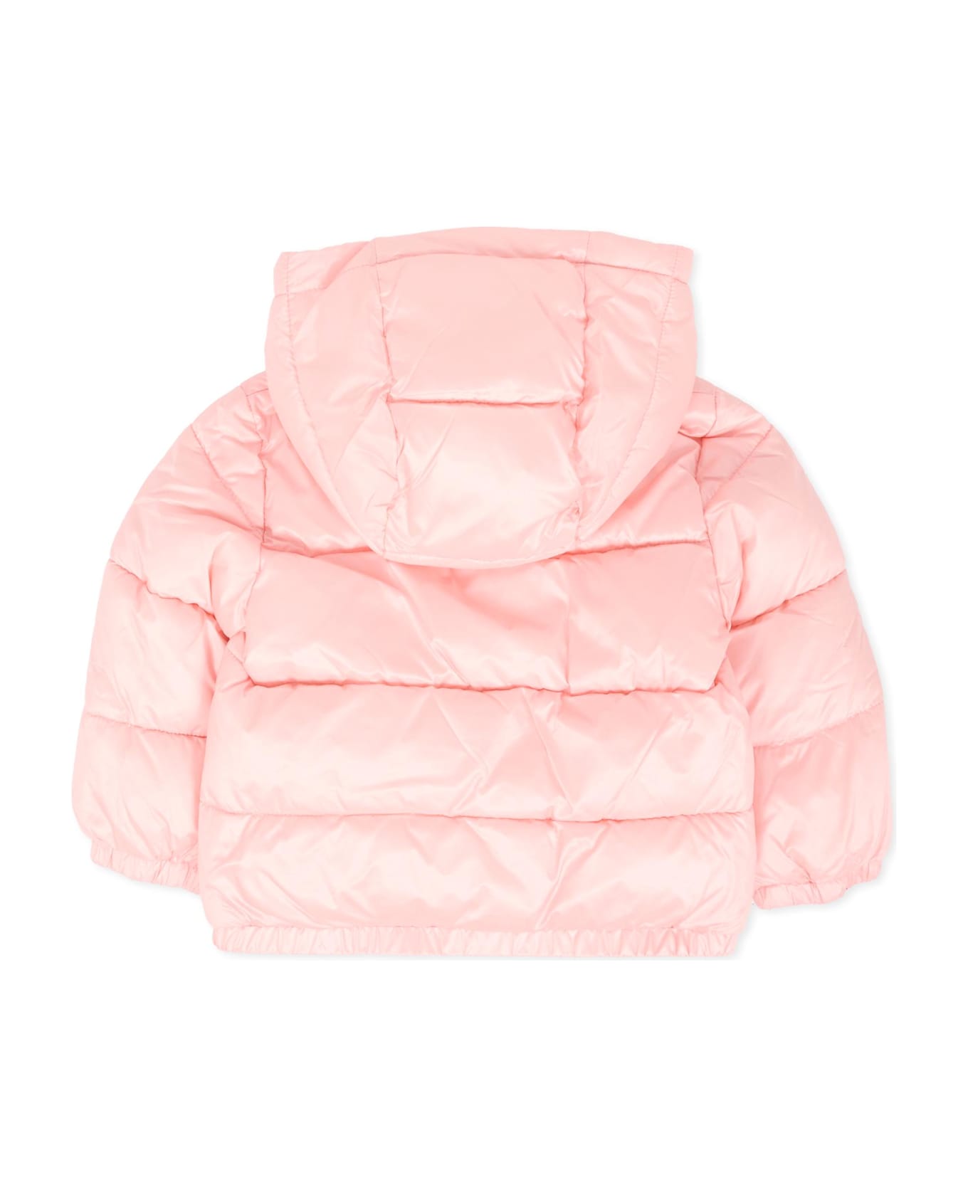 Moschino Pink Down Jacket For Baby Girl With Teddy Bear - Pink