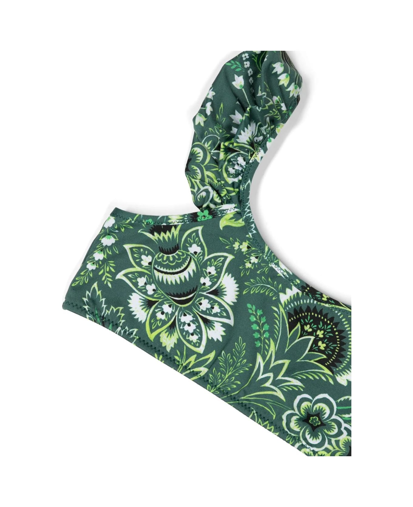 Etro Green Bikini With Ruffles And Paisley Motif - Green 水着