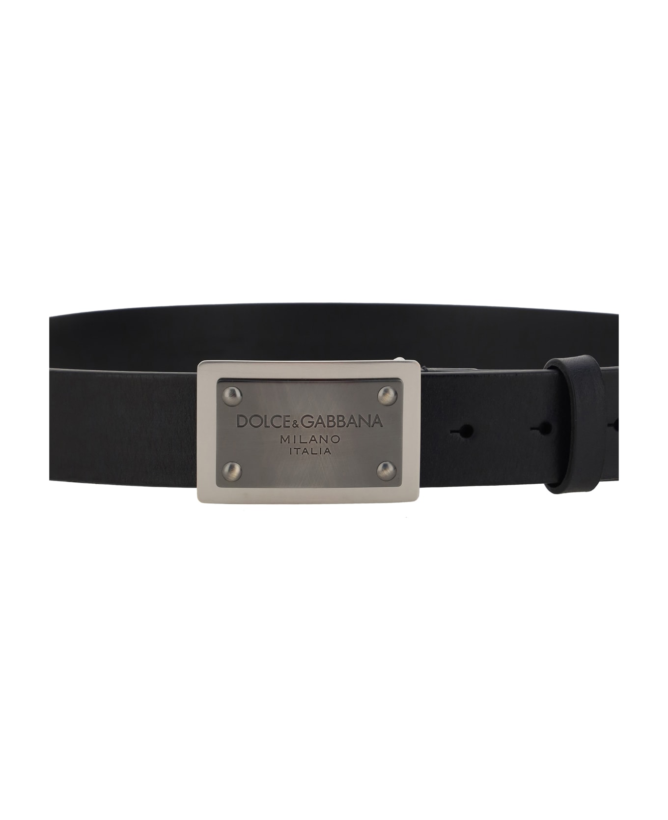 Dolce & Gabbana Classic Square Metal Buckled Belt - Nero/palladio ベルト